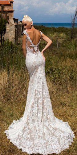 pollardi fashion group 2018 trumpet lace backless open back cap sleeves wedding dresses daria karlozi luxurious begonia