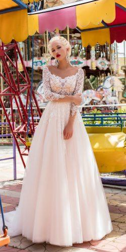 pollardi fashion group 2018 wedding dresses a line blush sweetheart neck long sleeves lace daria karlozi free camelia