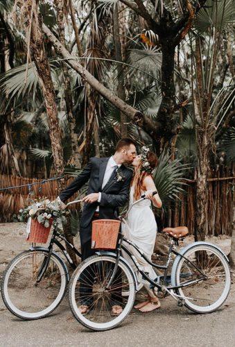 creative wedding photos couple on bike melissamarshallx