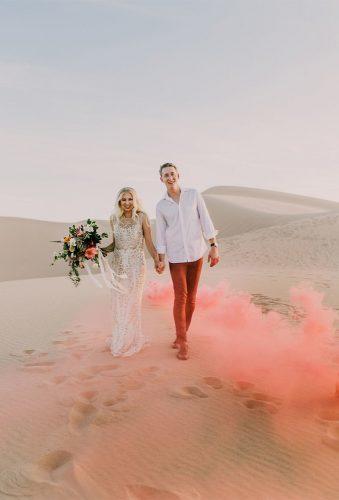 creative wedding photos pink smoke lillywhitephotography