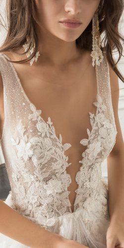 lihi hod wedding dresses deep plunging v neckline embellishment lace with straps