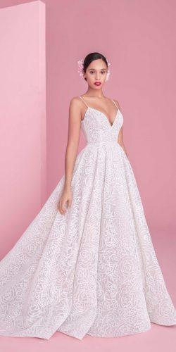 wedding dresses 2019 ball gown lace deep sweetheart neck spaghetti straps hayley paige