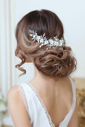 bridal hair accessories ivory crystal and flower wedding hair comb top gracia