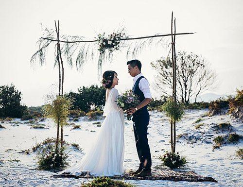 best places to elope beach wedding couple