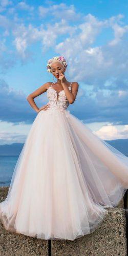 blush ball gown sweetheart plunge neck with straps embroidered daria karlozi 2018 wedding dresses bright azalea