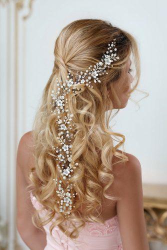 bridal hair accessories crystal white flower pearl bridal hair vine top gracia