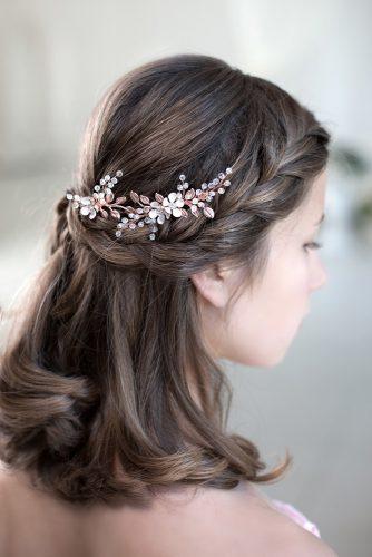 bridal hair accessories flower and leaf rose gold bridal hair pins top gracia