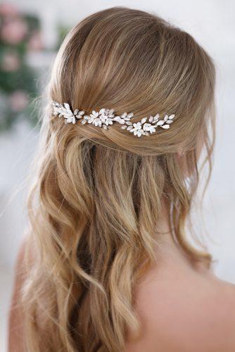 Hair accessories for women Wedding Hair Clip Rhinestone Bridal Silver Flower Hair Clip for Bride Bridesmaid Handmade Flower Hair Pins Head Pieces for Lady and Girls