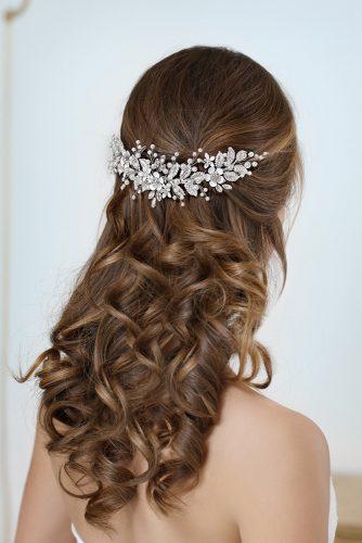bridal hair accessories leaf bridal hair piece with crystals and flowers top gracia