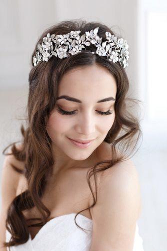 bridal hair accessories silver leaf bridal tiara crown top gracia
