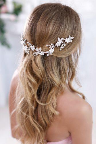 bridal hair accessories white bridal flower crown wedding hair vine top gracia