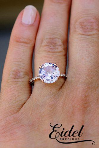eidel precious engagement rings solitaire round cut pave band rose gold 4cta