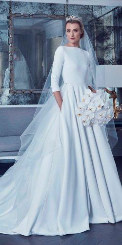 meghan markle wedding dresses royal 2019 long sleeve ball gown simple fashion modern romona keveza