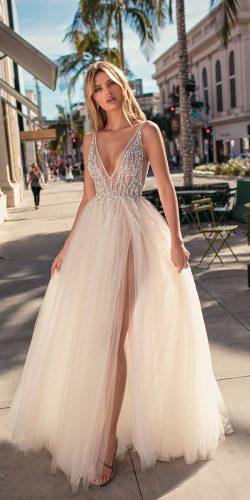 muse by berta wedding dresses 2019 sleeveless deep v neck heavily embellished bodice ball gown
