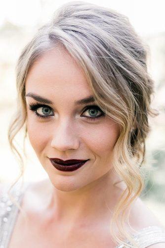 vintage wedding makeup dark lips and dark eyeshadows herrvonlux via instagram