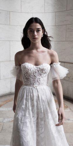 alon livne white a line lace off the shoulder sweetheart neck romantic wedding dresses layla