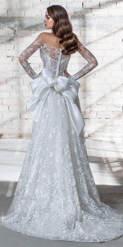 pnina tornai wedding dresses 2019 a line lace bling off the shoulder long sleeves with back bow