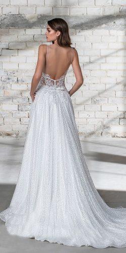 pnina tornai wedding dresses 2019 sleeveless deep plunging v neck light embellishment glitzy glitter romantic a line