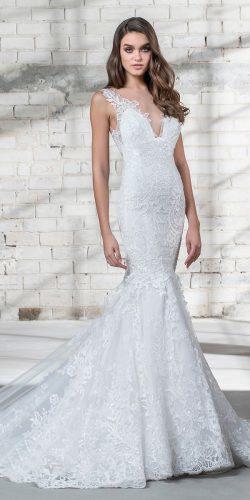 wedding dresses 2019 lace mermaid plunge neckline with straps pnina tornai