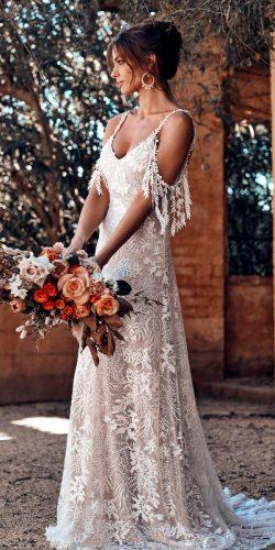 grace loves lace a line boho romantic lace spaghetti straps off the shoulder wedding dresses sol