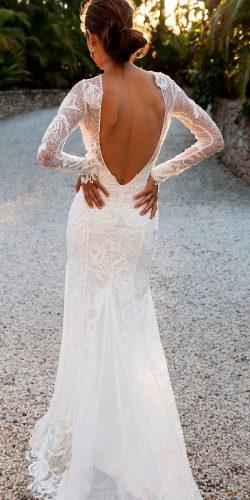 grace loves lace trumpet romantic boho lace long sleeve low back wedding dresses