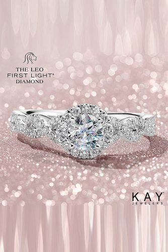 kay jewelers engagement rings white gold halo diamond pave band