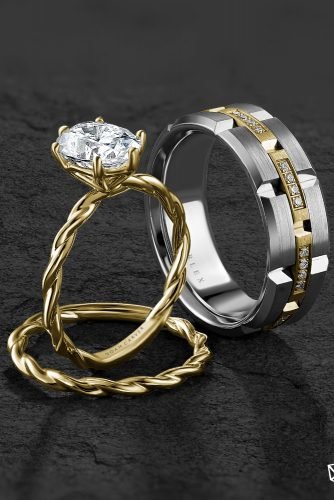 noam carver engagement rings wedding ring sets two tone ring
