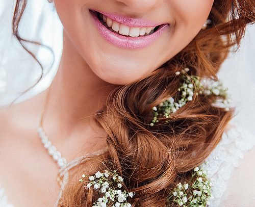 bridal lipstick bride make up smiling