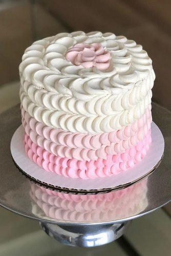 wedding cake shapes gradient pink petals shaped