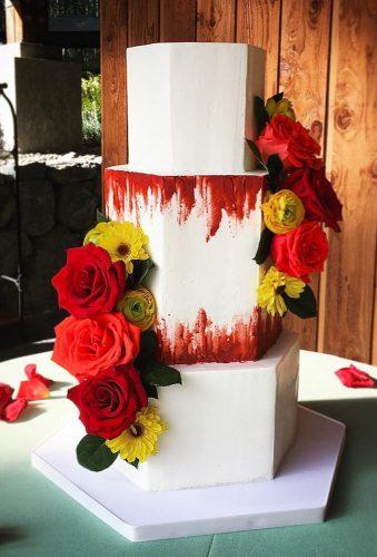 wedding cake shapes red hexonal cake honeycrumbcakes