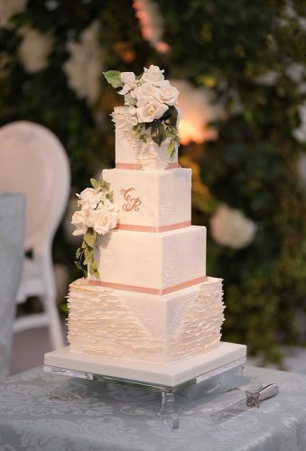 wedding cake shapes square cake with flower thefrostery