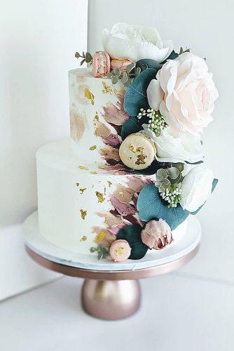 wedding cake shapes white greenery cake staircase