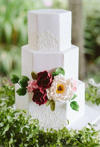 wedding cake shapes white hexogonal cake honeycrumbcakes