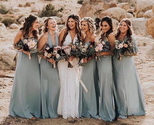 how to choose bridesmaids boho style bride with bridesmaids
