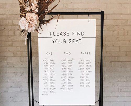 Simple Wedding Seating Chart Ideas