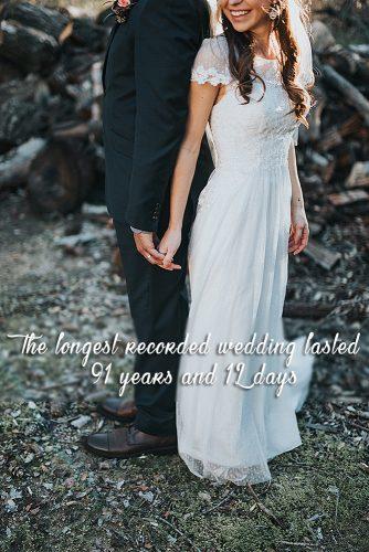 fun wedding facts newlyweds holding hands