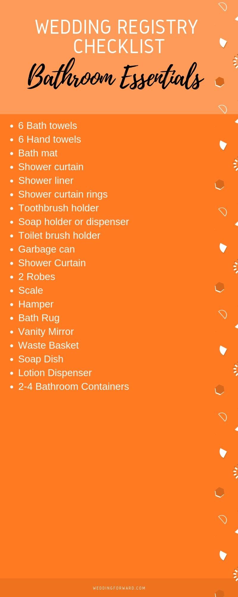 wedding registry checklist Bathroom