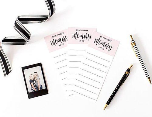 bridal shower games memories and advices game
