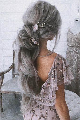 hottest bridesmaids hairstyles ideas creative updo with long hair down ulyana aster