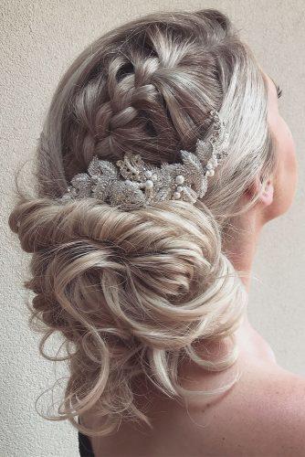 hottest bridesmaids hairstyles ideas low updo with french braib on blonde hair kykhair