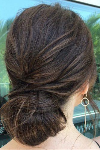 hottest bridesmaids hairstyles ideas simple low messy wedding chignon sarahneillhair