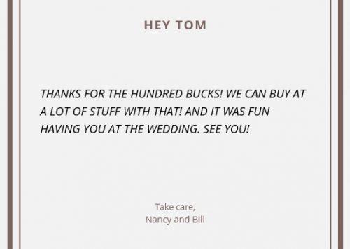 wedding thank you cards wording bad thank you note