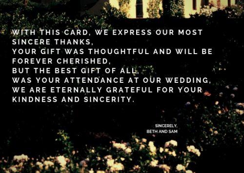 wedding thank you cards wording elegant wedding thank you cards