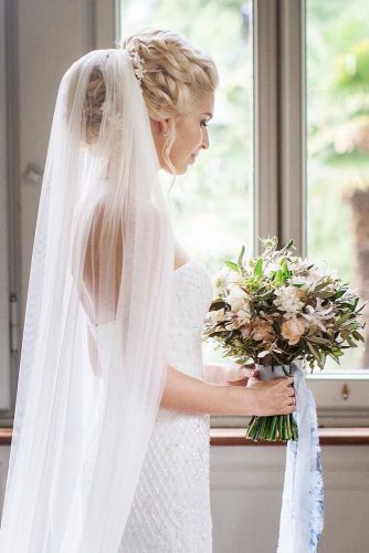 wedding updos with veil