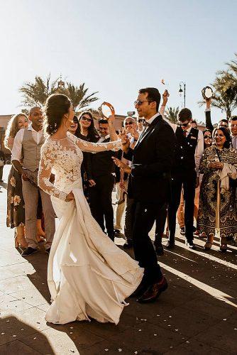 intimate wedding wedding entertainment couple dancing with guests