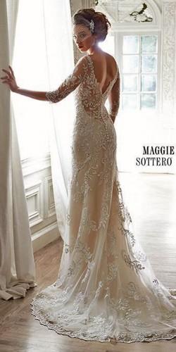 wedding dress v back view 3