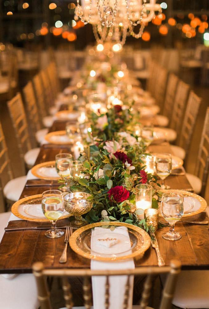 wedding reception space rustic table decor Charla Storey Photography