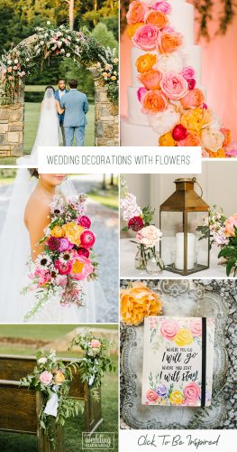 wedding venue flower decoration collage wedding with peach flowers belightphotography