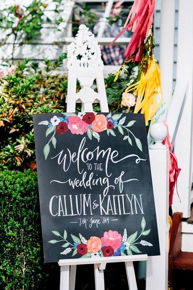 welcome rustic wedding signs blackboard on white stand