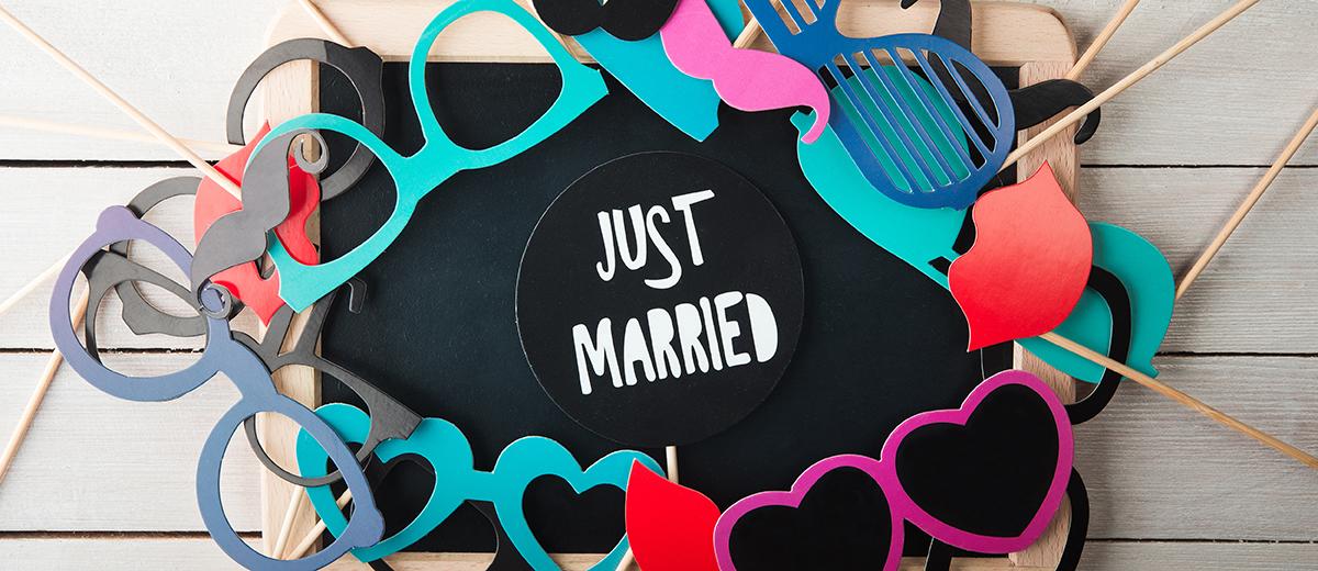 diy photo booth photo props for wedding